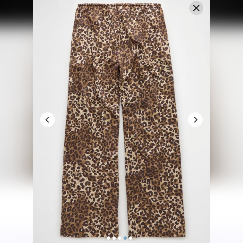 American Eagle Outfitters Leopard Print Wide Leg Pants - Brown - Picture 4 of 15